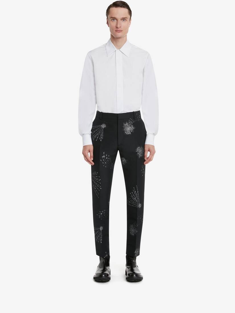Men's Astral Jewel Jacquard Cigarette Trousers in Black/silver - 2
