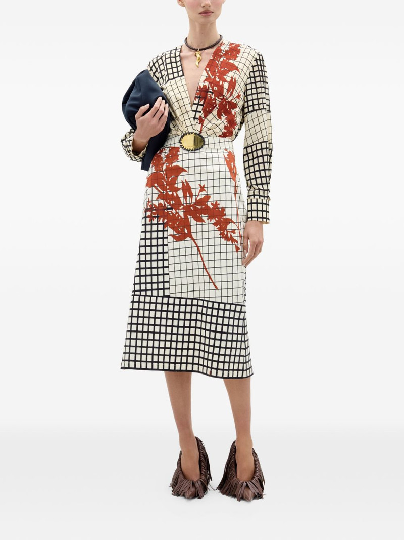 SILVIA TCHERASSI Kadira geometric-print belted midi dress outlook