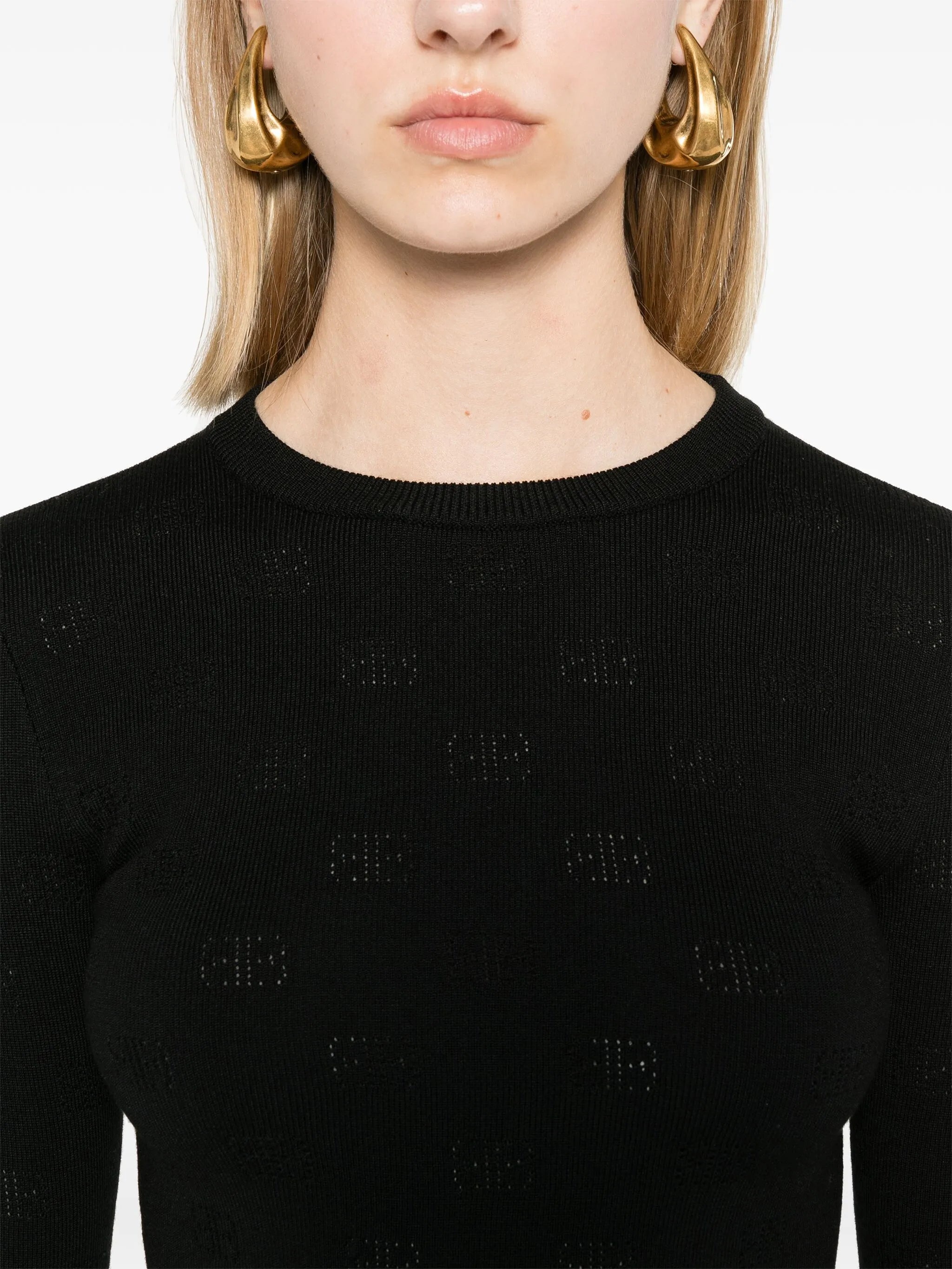 BB-pattern Open-knit Jumper - 4