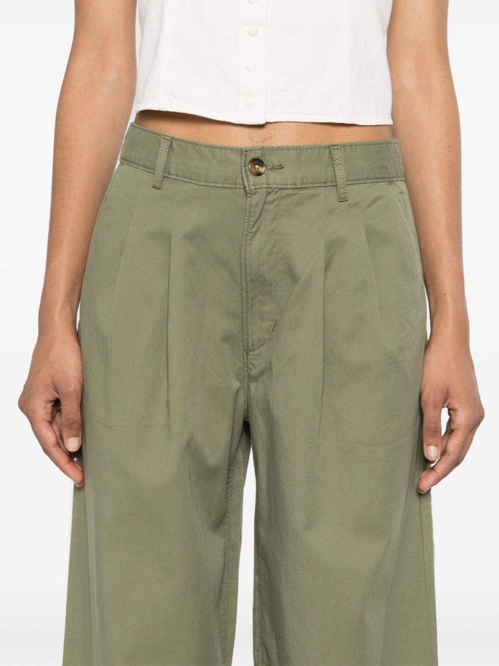 pleat-detail wide-leg trousers - 5