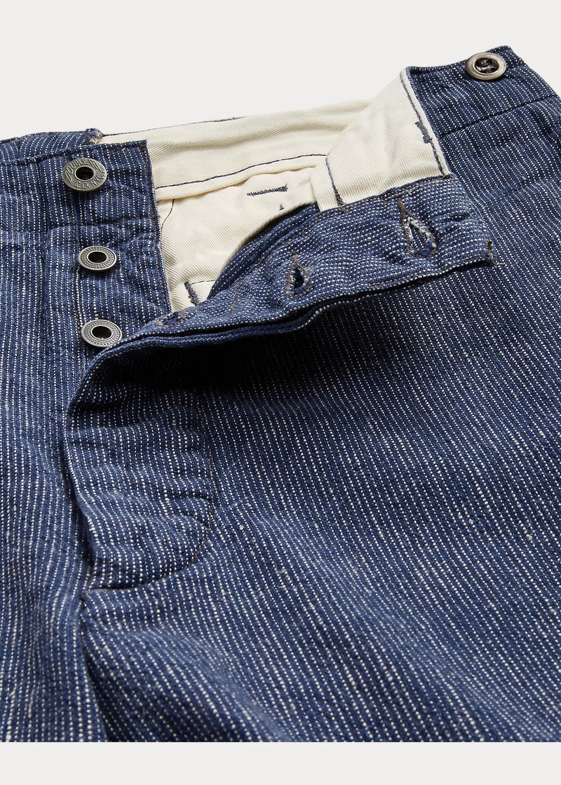 RRL by Ralph Lauren Indigo Linen-Cotton Officer's Pant - 648408
