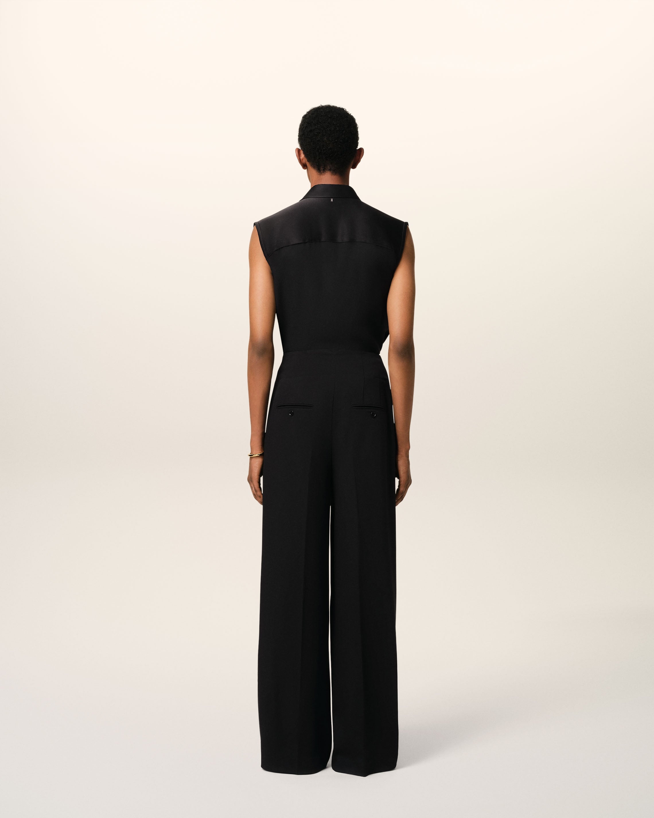 BLACK WOOL SAILOR TROUSERS - 4