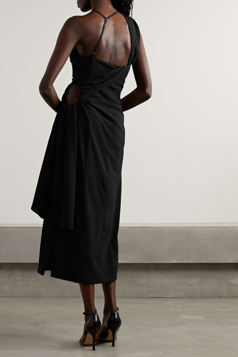 Abanada cutout draped wool-blend crepe midi dress 4