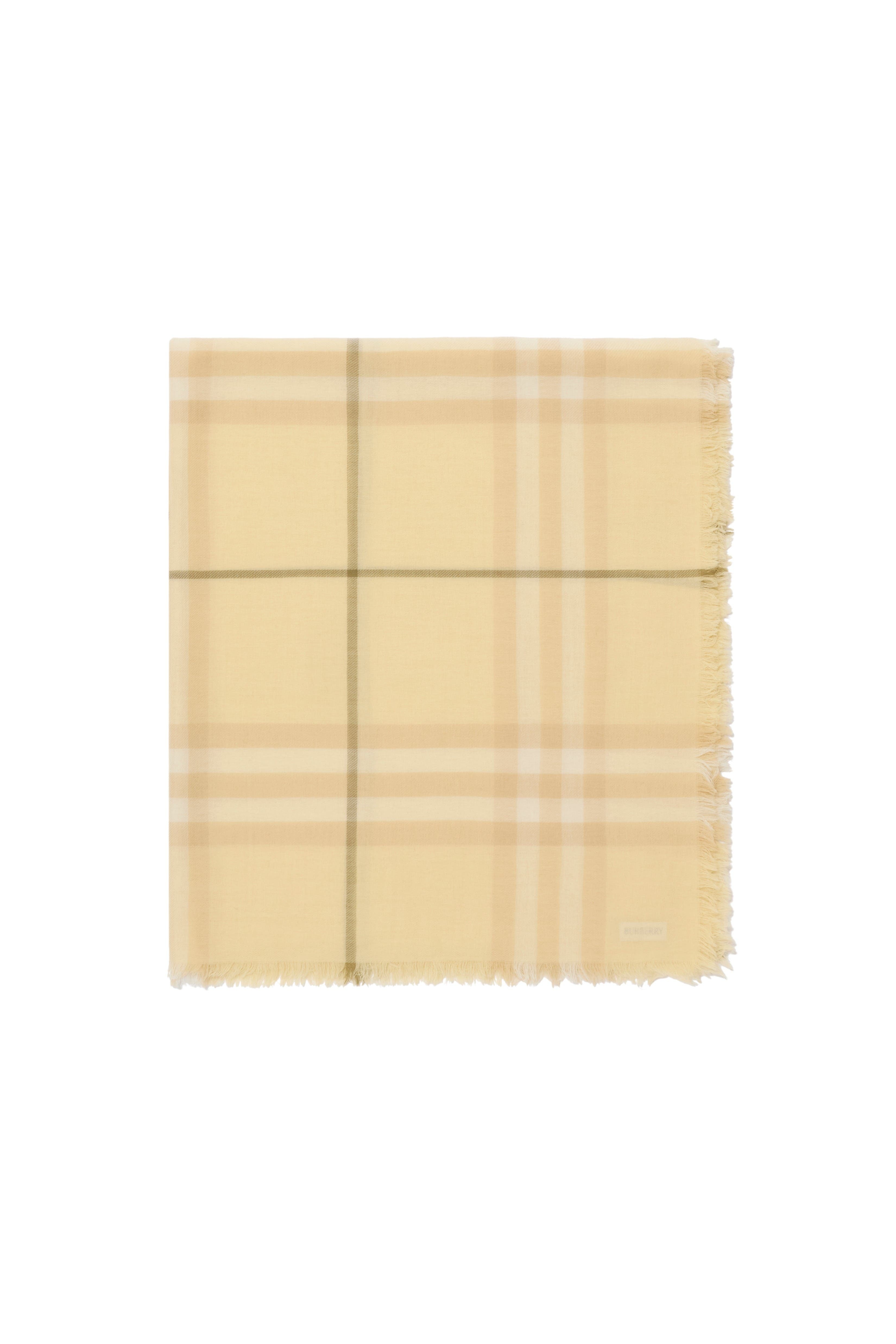 burberry Wide Check Wool Scarf in Buff at Nordstrom - 4