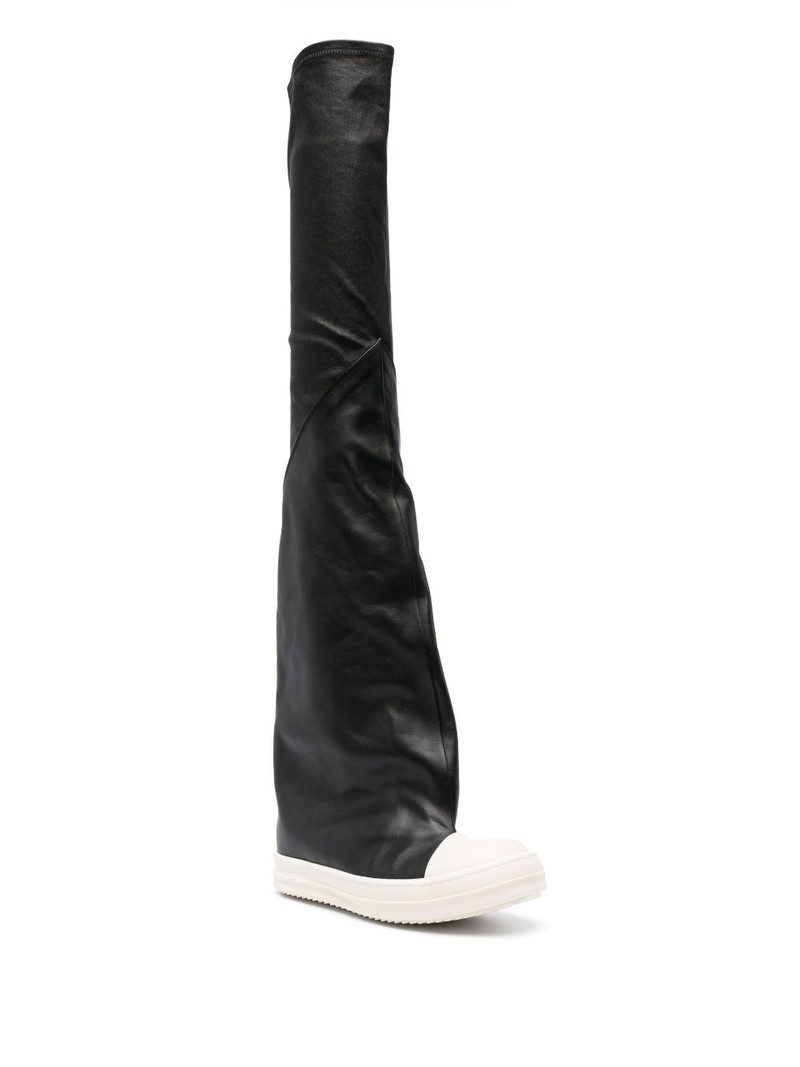 Rick Owens 30mm contrast-toe thigh-high boots outlook