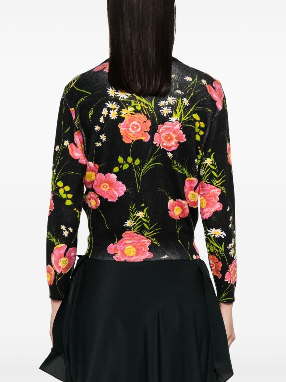 floral-print wool cardigan - 4