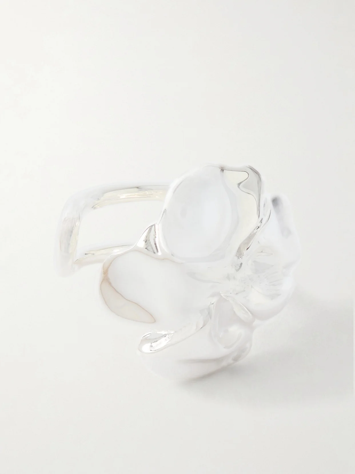 Flower Silver-plated Ear Cuff - 1