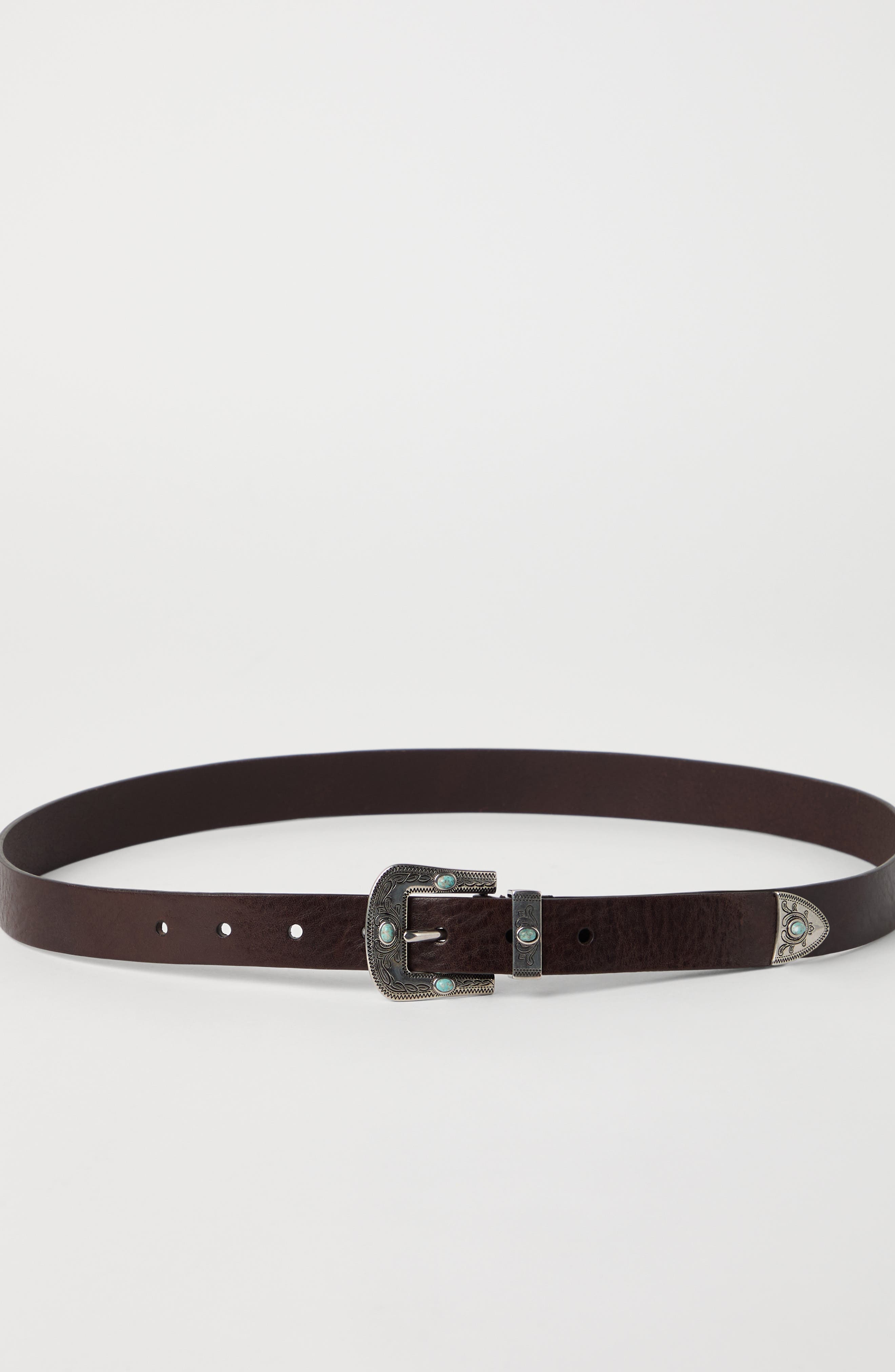 Brunello Cucinelli Calfskin belt in Ebony at Nordstrom - 2
