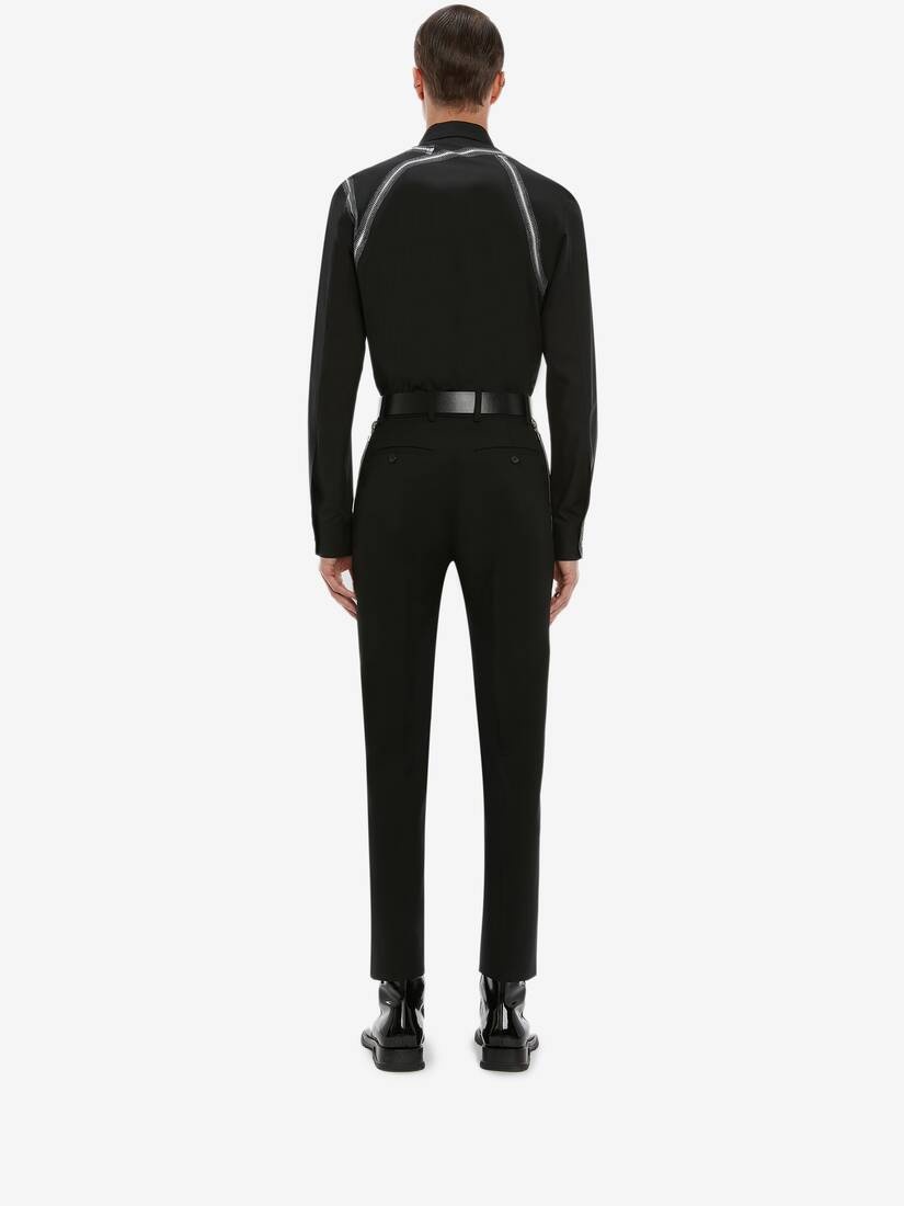 Zip Print Harness Shirt in Black/silver - 4