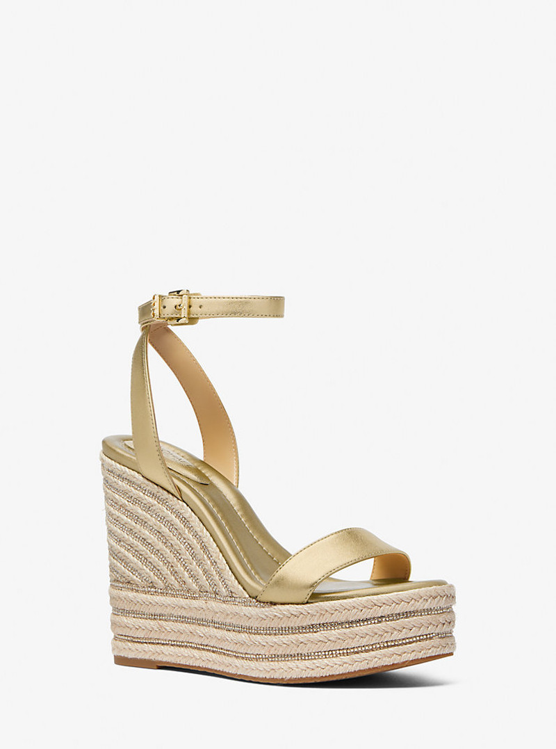 Leighton Metallic Leather Wedge Sandal 1