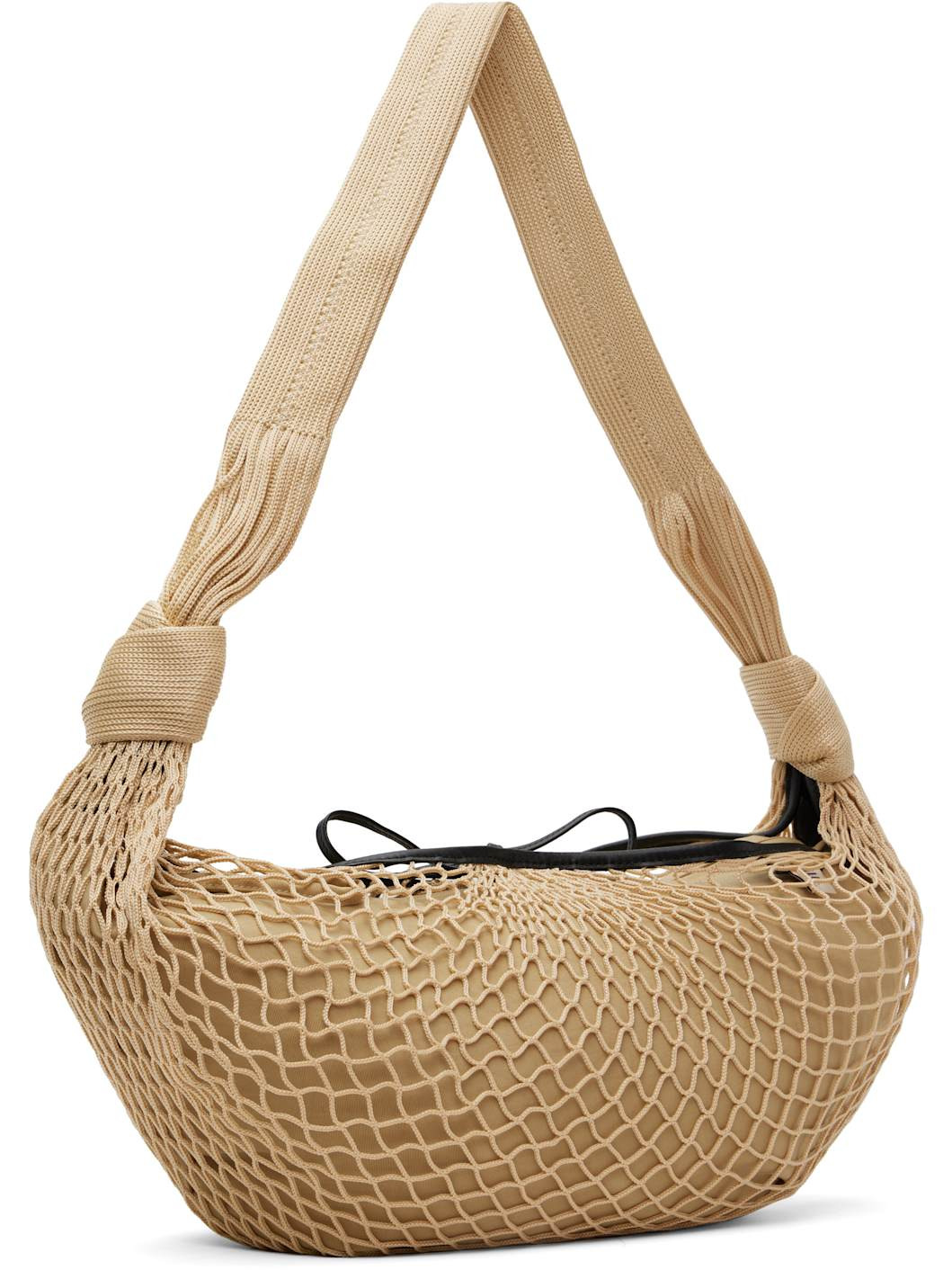 Beige Croissant Filt Bag - 3