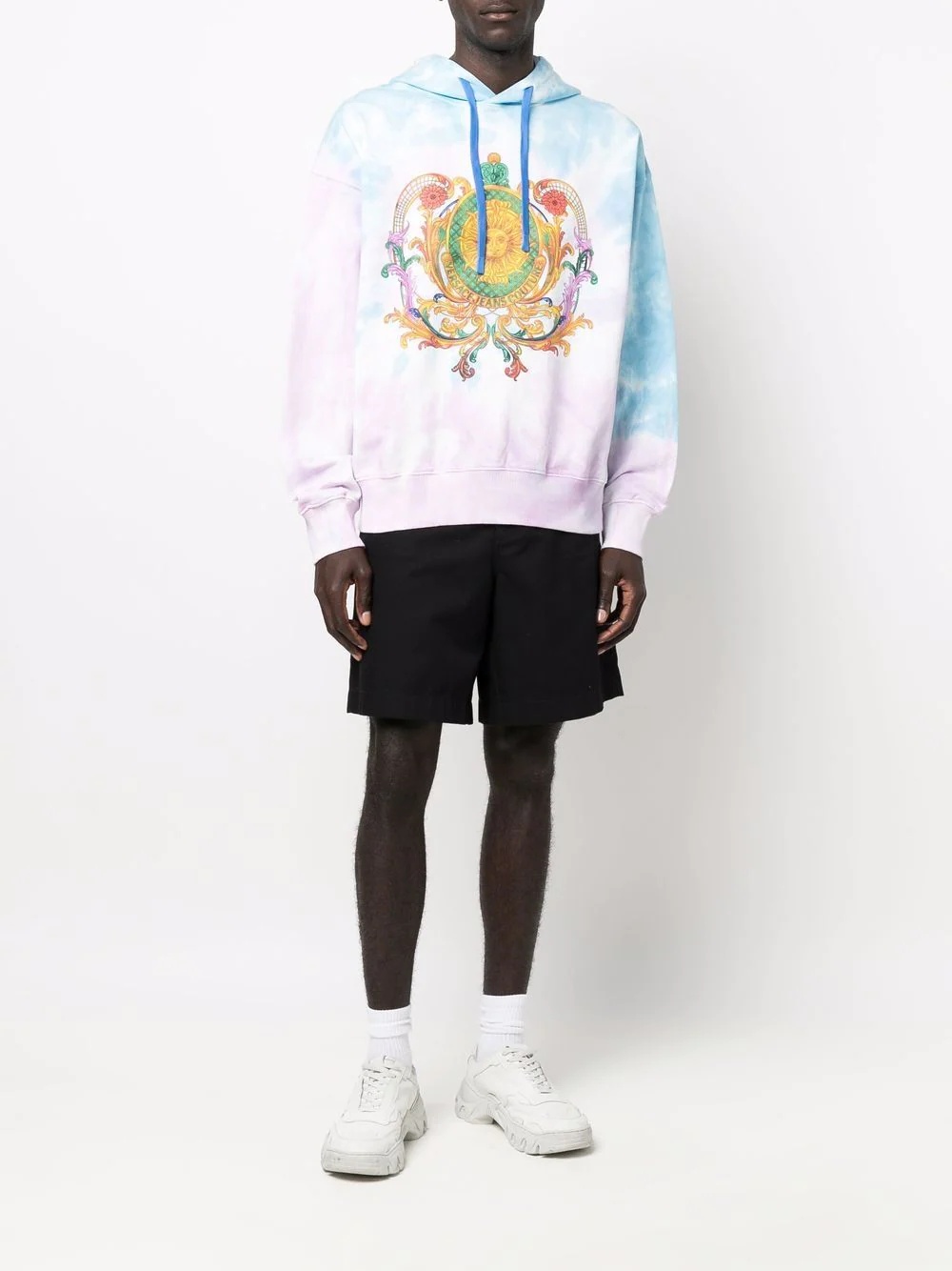 barocco-print tie-dye hoodie - 2