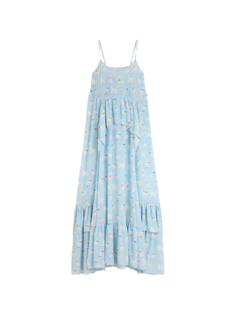 ruffled poodle-print maxi dress 1