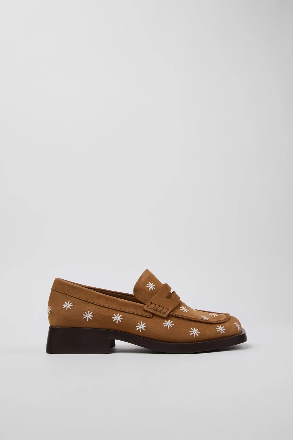 Donna Brown Nubuck Leather Moccasins for Women. - 1