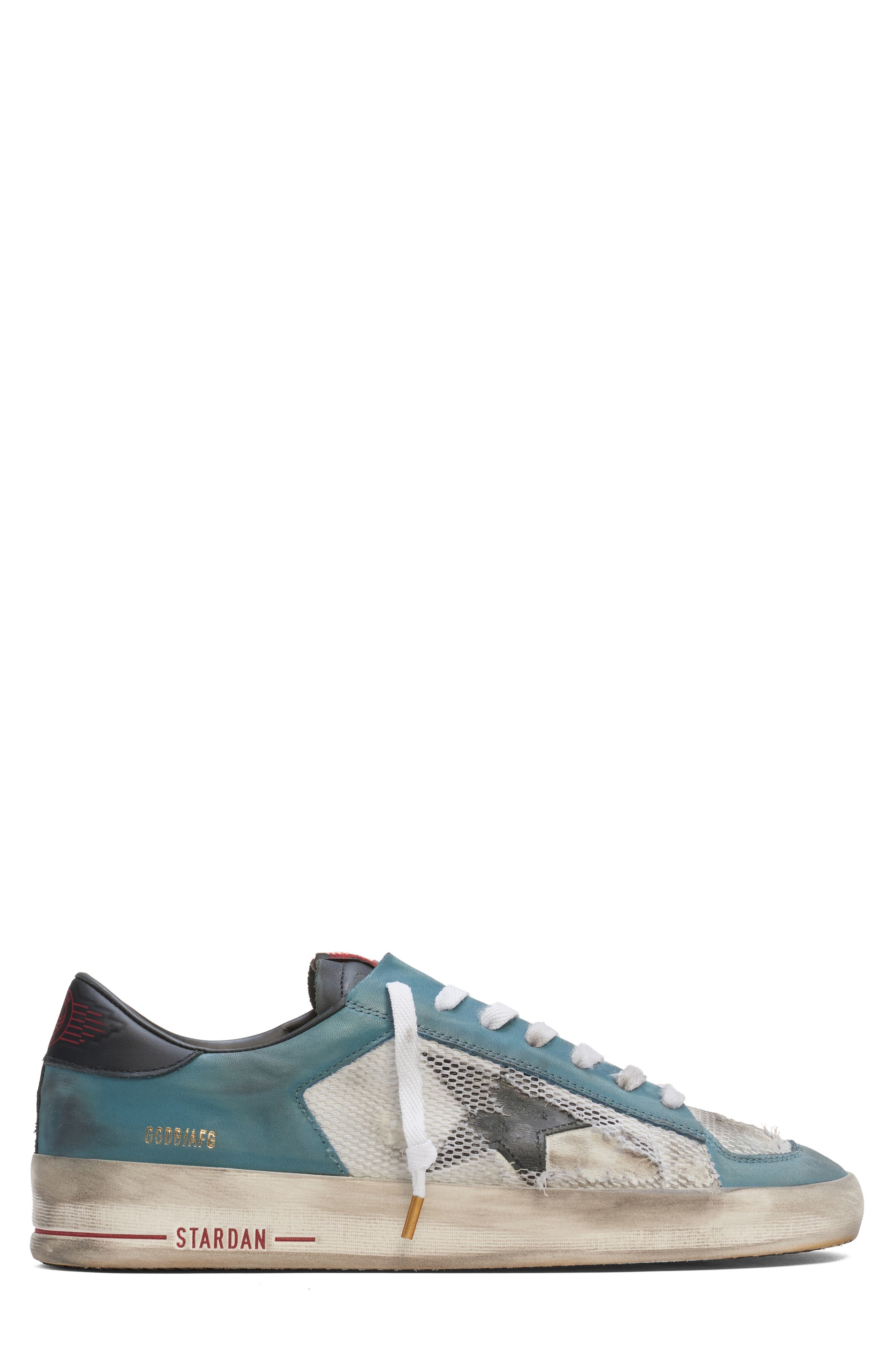 Golden Goose Stardan Mixed Media Sneaker in Petroleum/White/Black at Nordstrom - 3