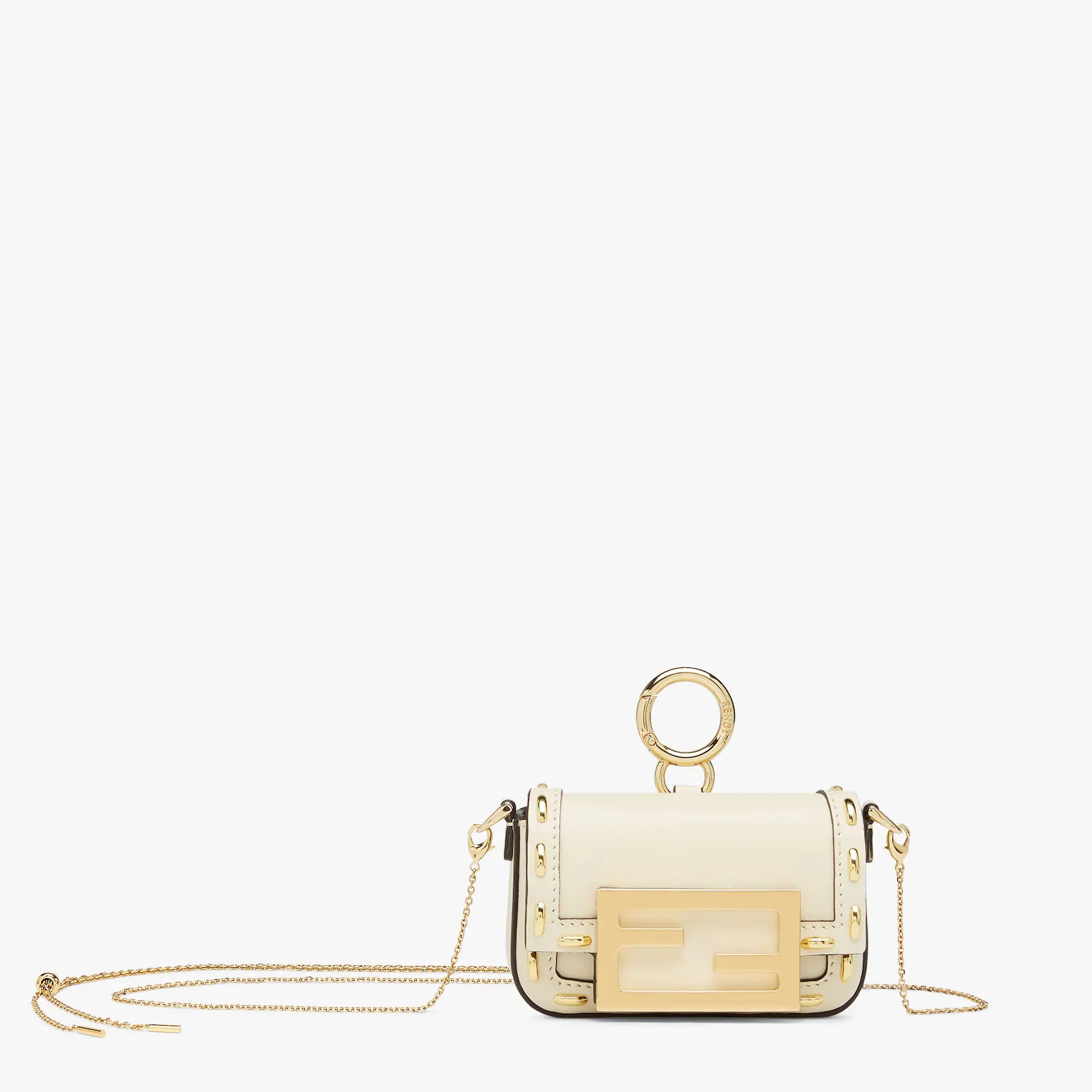 White nappa leather charm - 1