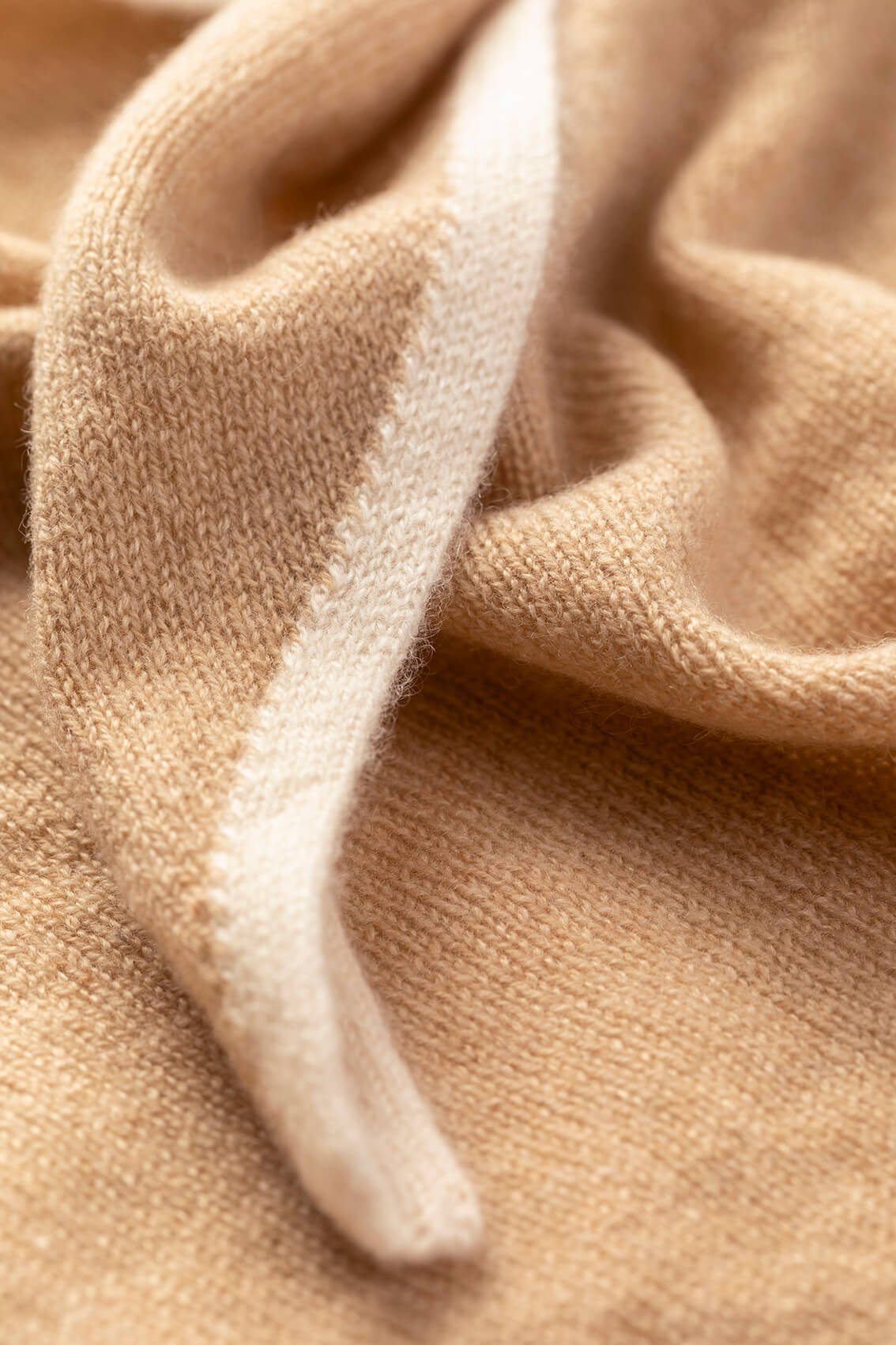 Double Faced Natural Cashmere Triangle - 2