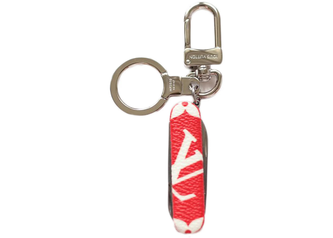 Louis Vuitton x Supreme Pocket Knife Key Chain Red - 3