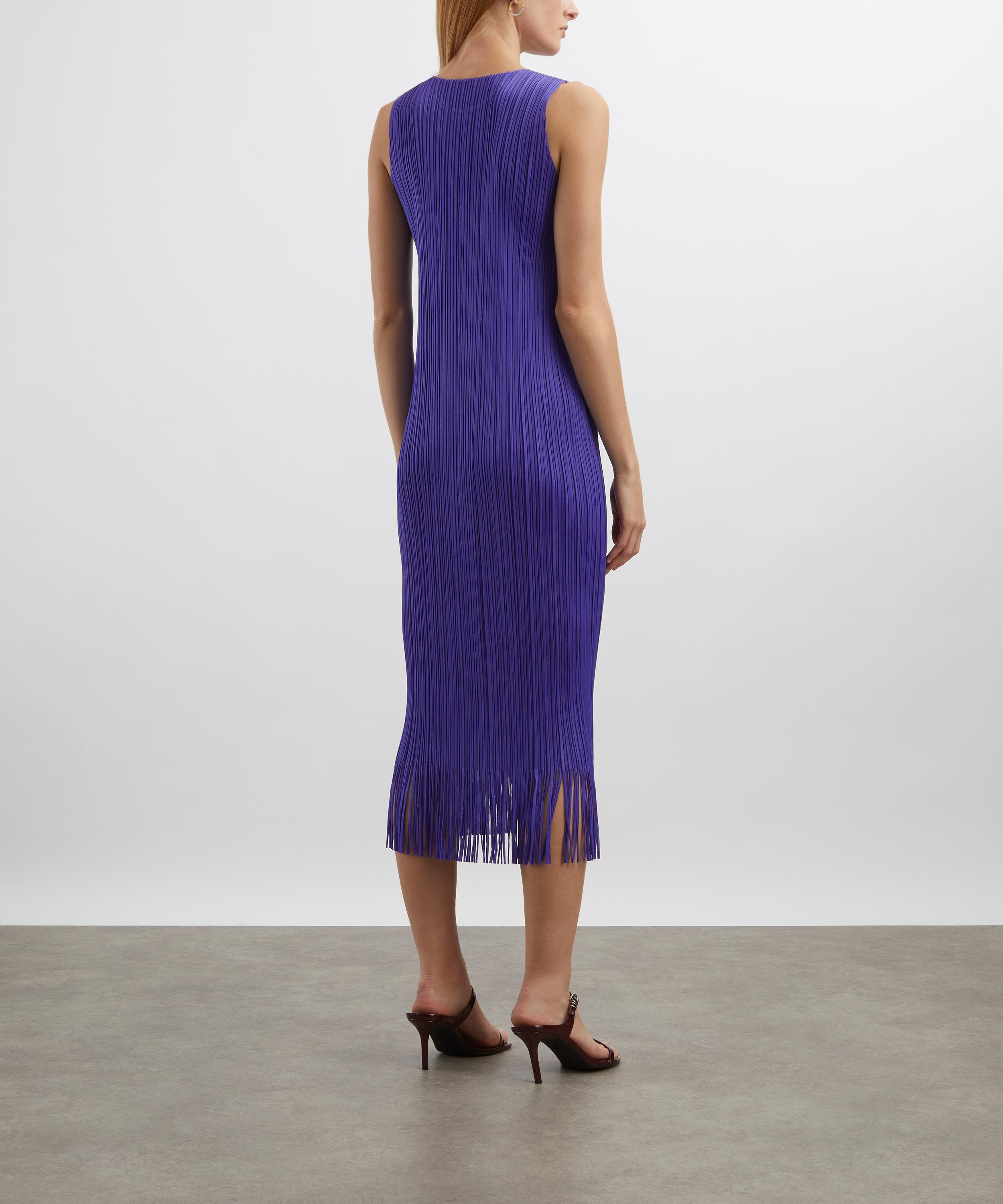 WAVE Purple Pleated Midi Dress - 4