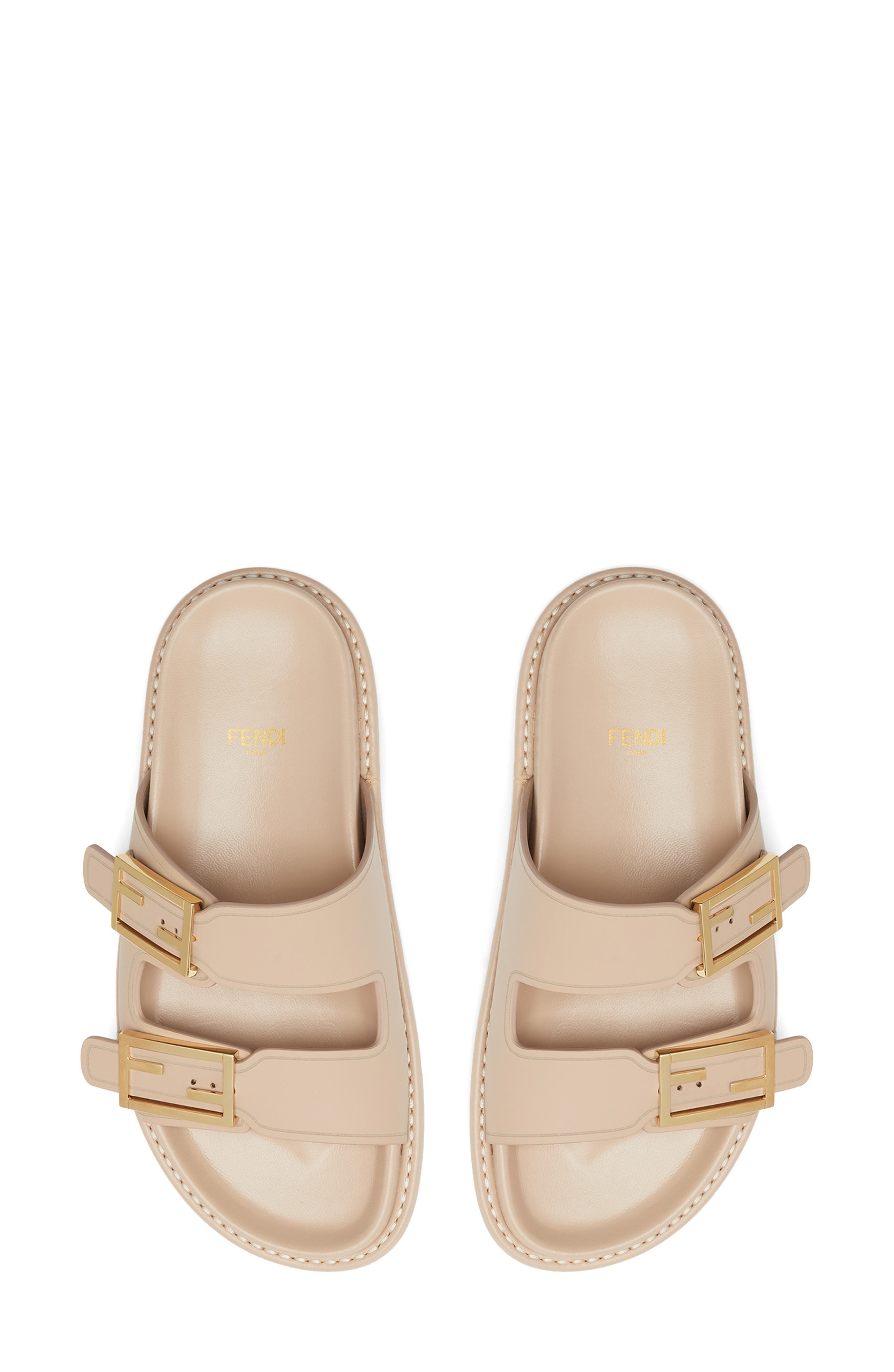 Fendi Feel Dual Strap Slide Sandal in Buff at Nordstrom - 3