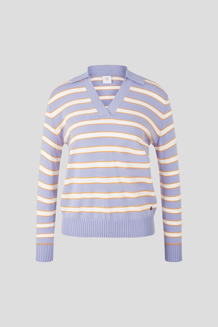 Alma Knitted pullover in Lilac/Off-white - 1