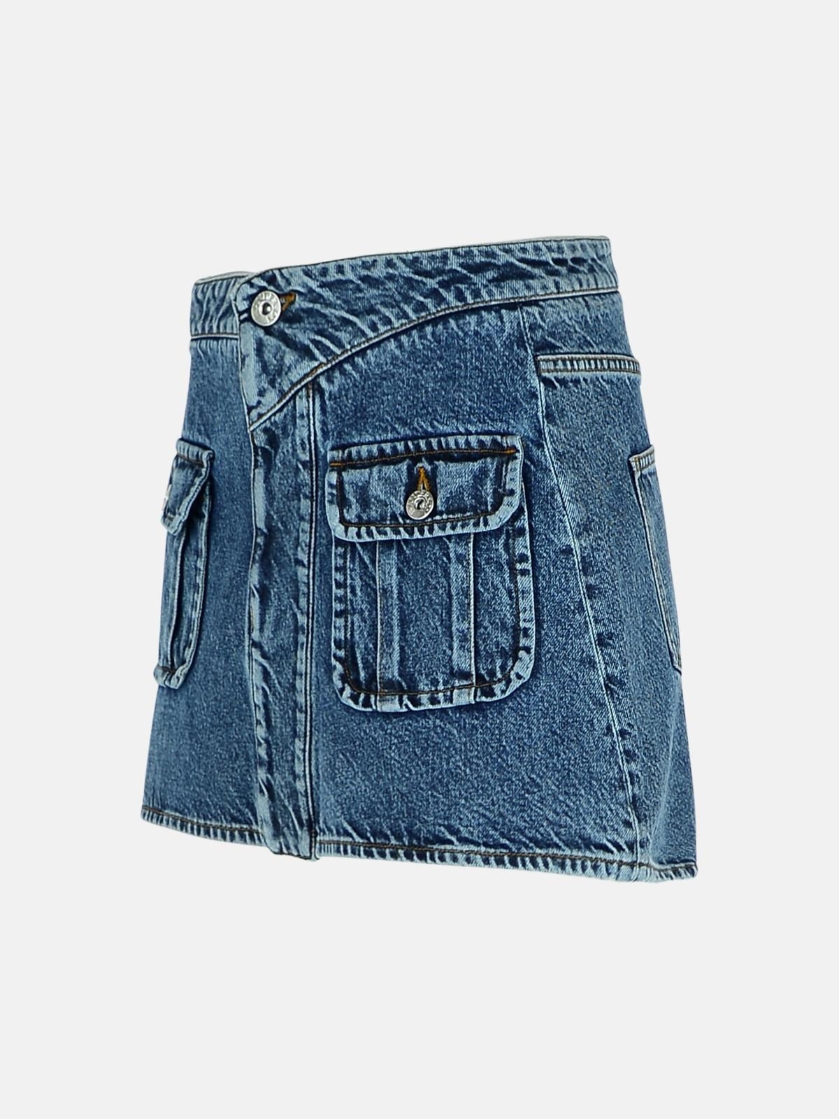BLUE DENIM MINISKIRT - 2