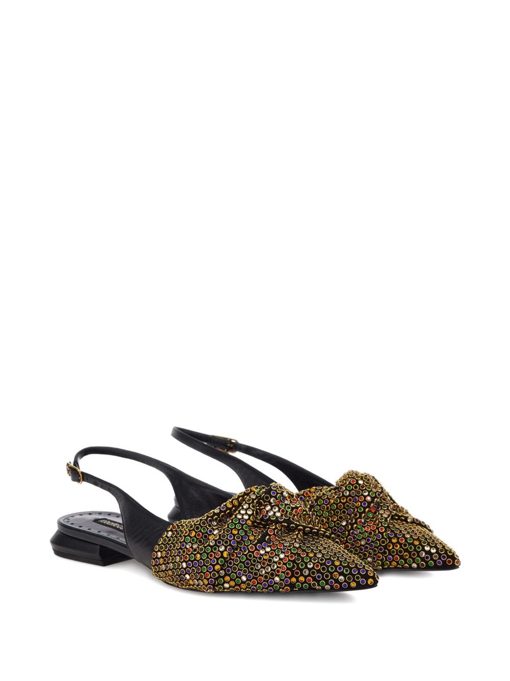 beaded-embellishment flat pumps - 2