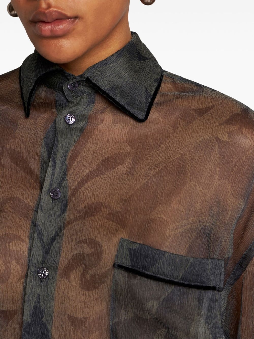printed silk shirt - 5