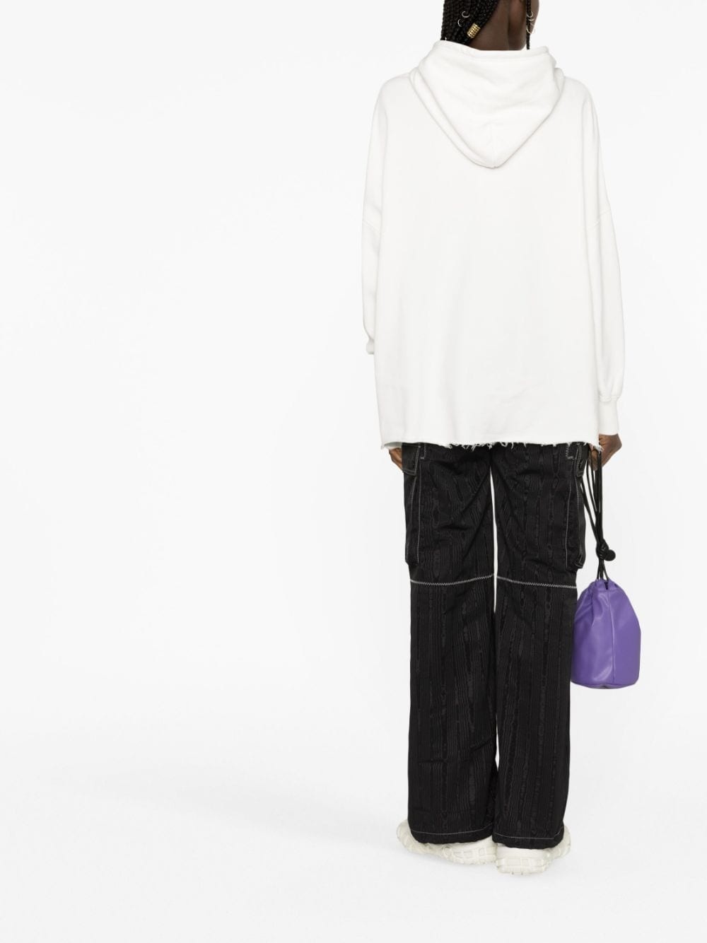 logo-print slouchy hoodie - 3