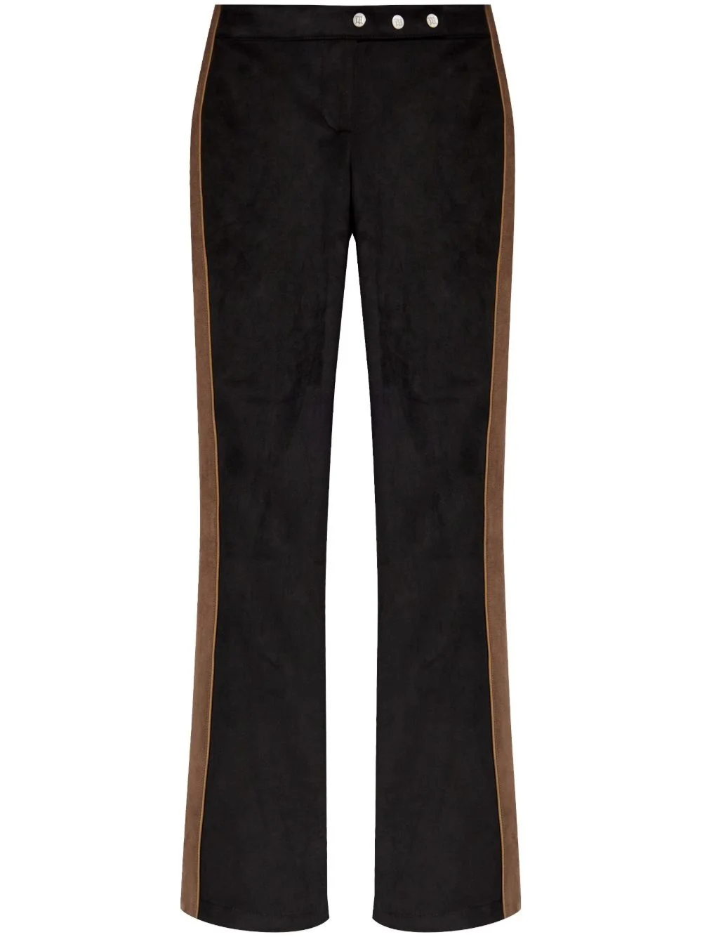 stripe-detail flared trousers - 1