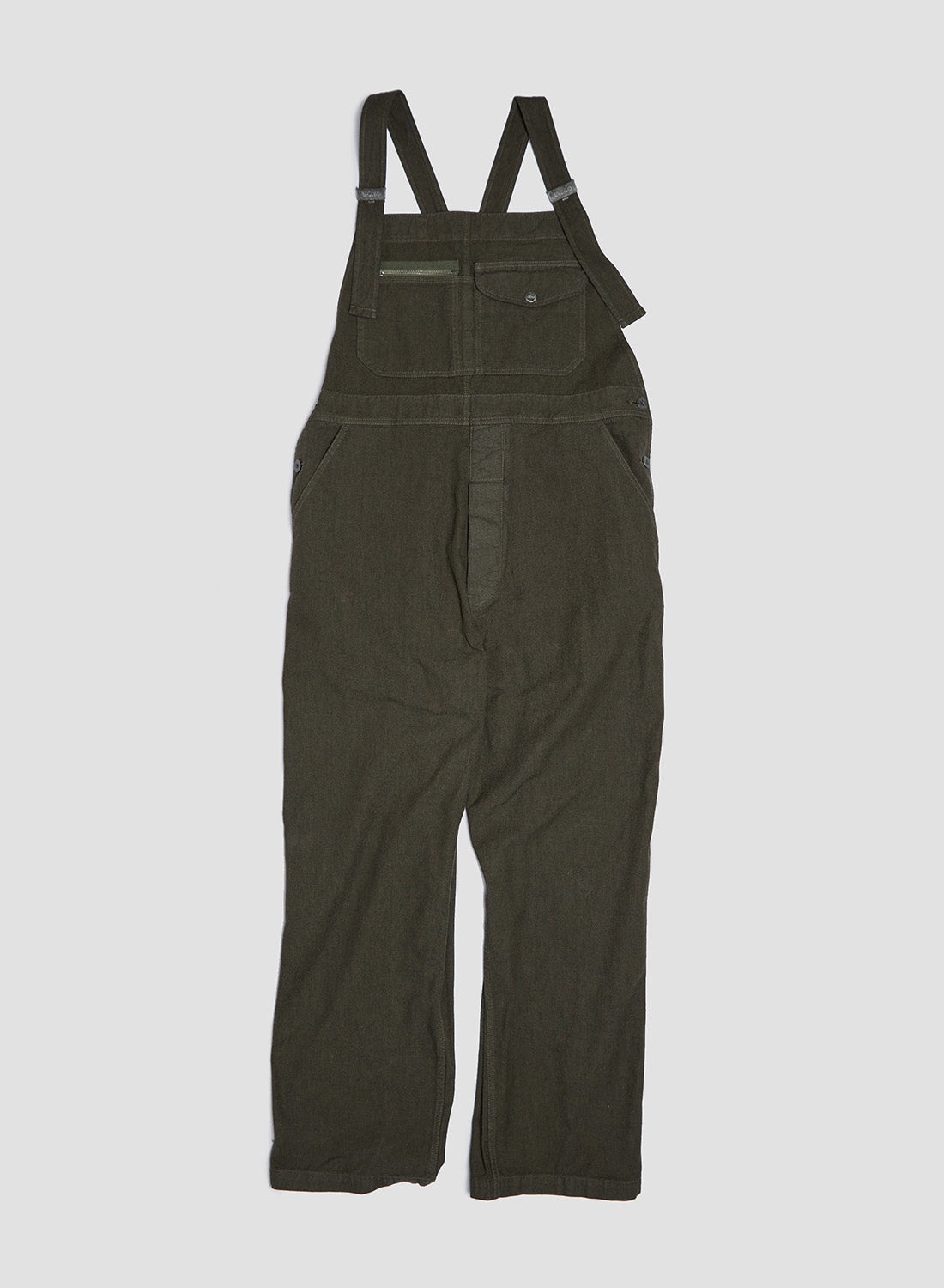 Nigel Cabourn Original Lybro Dungaree Cotton Broken Twill in Army 