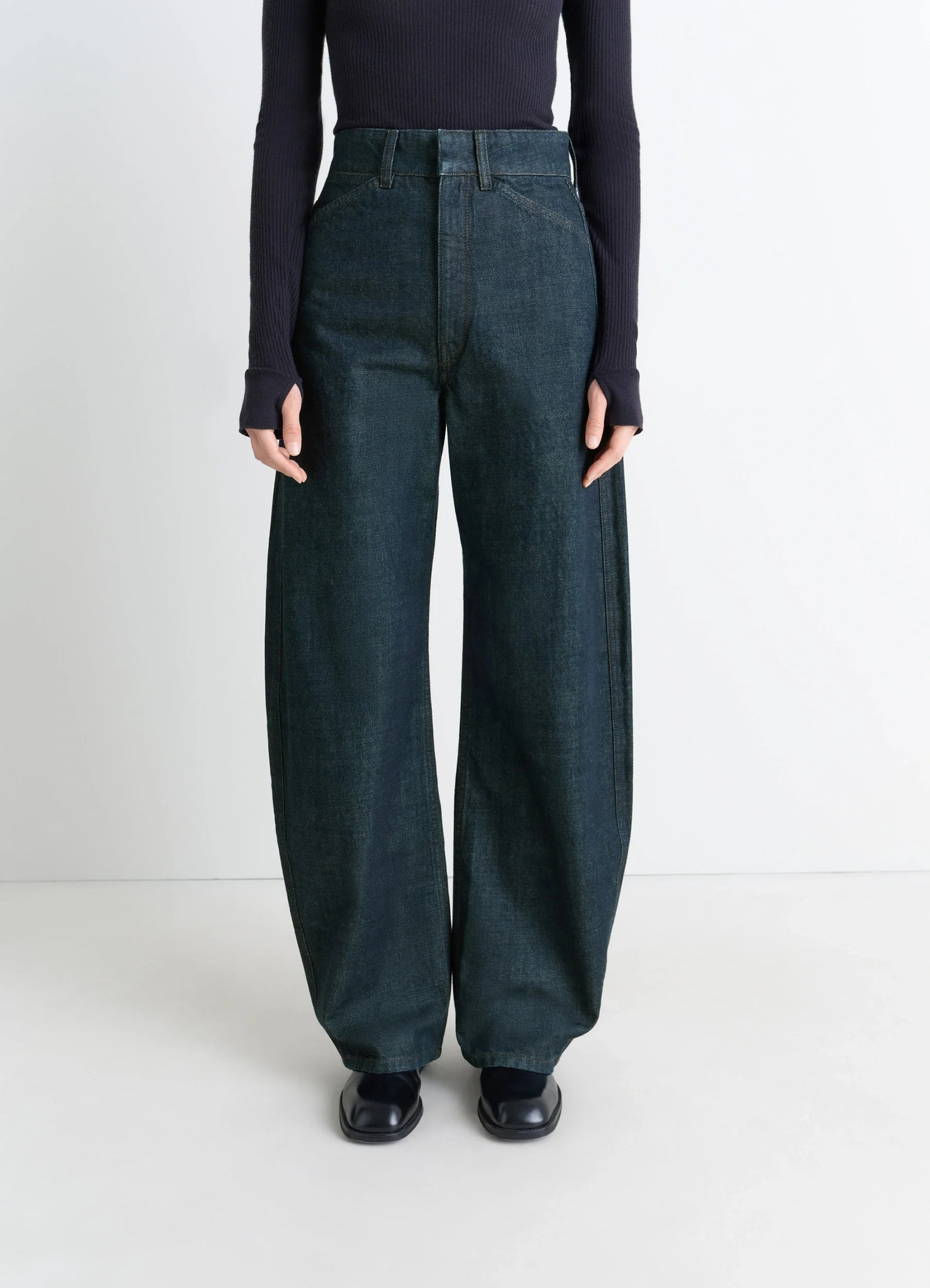 HIGH WAISTED CURVED PANTS - 3