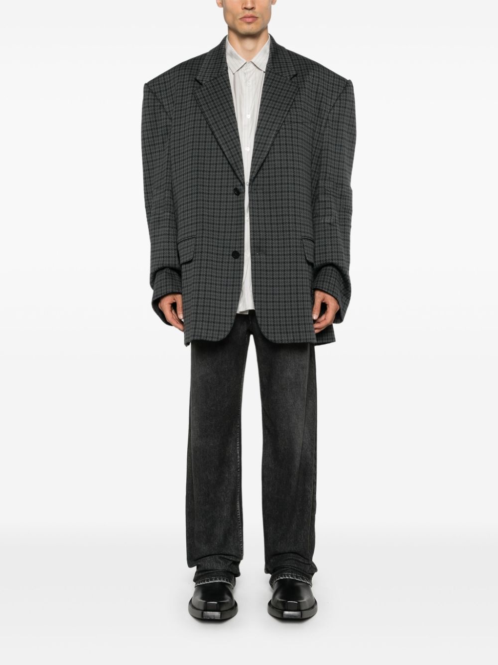 houndstooth single-breasted blazer - 2