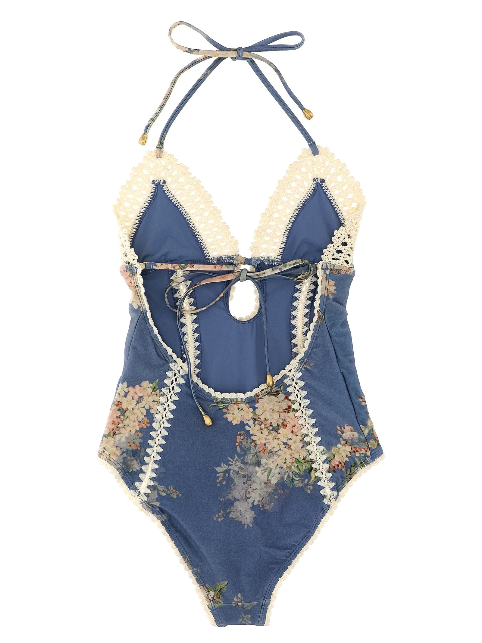 Cascadian Keyhole Crochet Beachwear Light Blue - 2