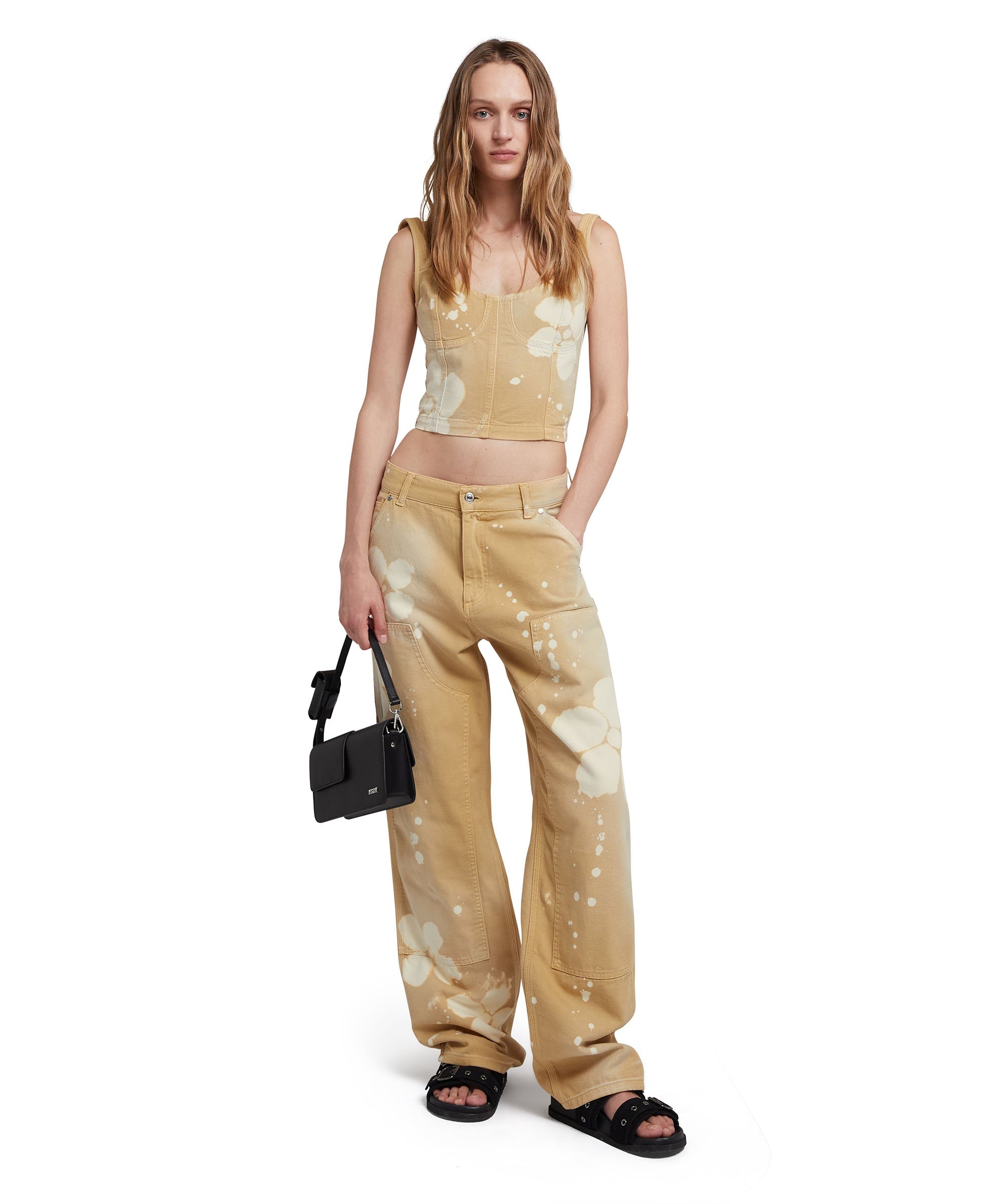 Workwear pants with tie-dye daisies - 5