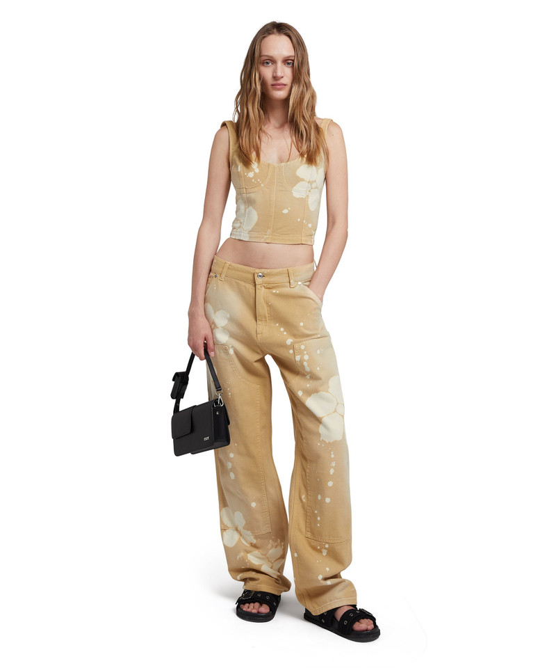 Workwear pants with tie-dye daisies 5