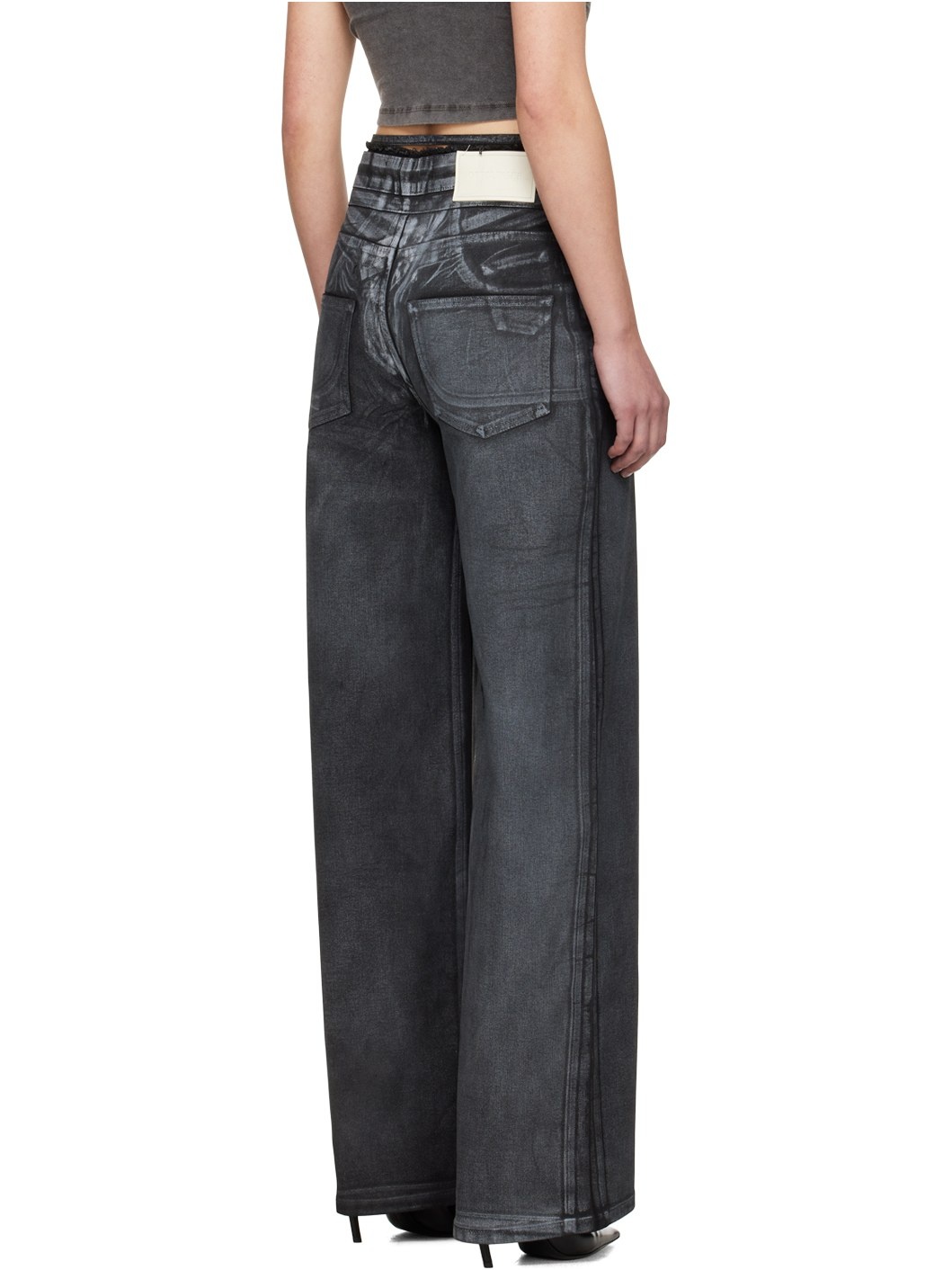 Black Double Fold Jeans - 3
