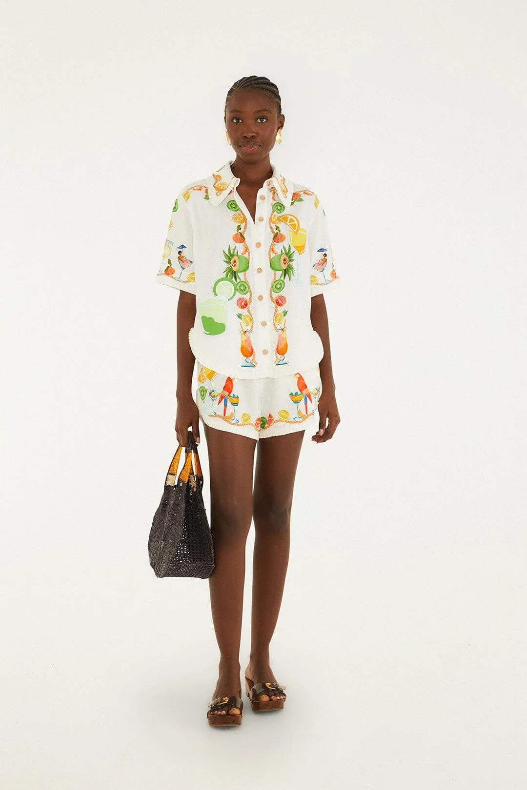 Off-White Biricutico Scarf Embroidered Drawstring Shorts - 1