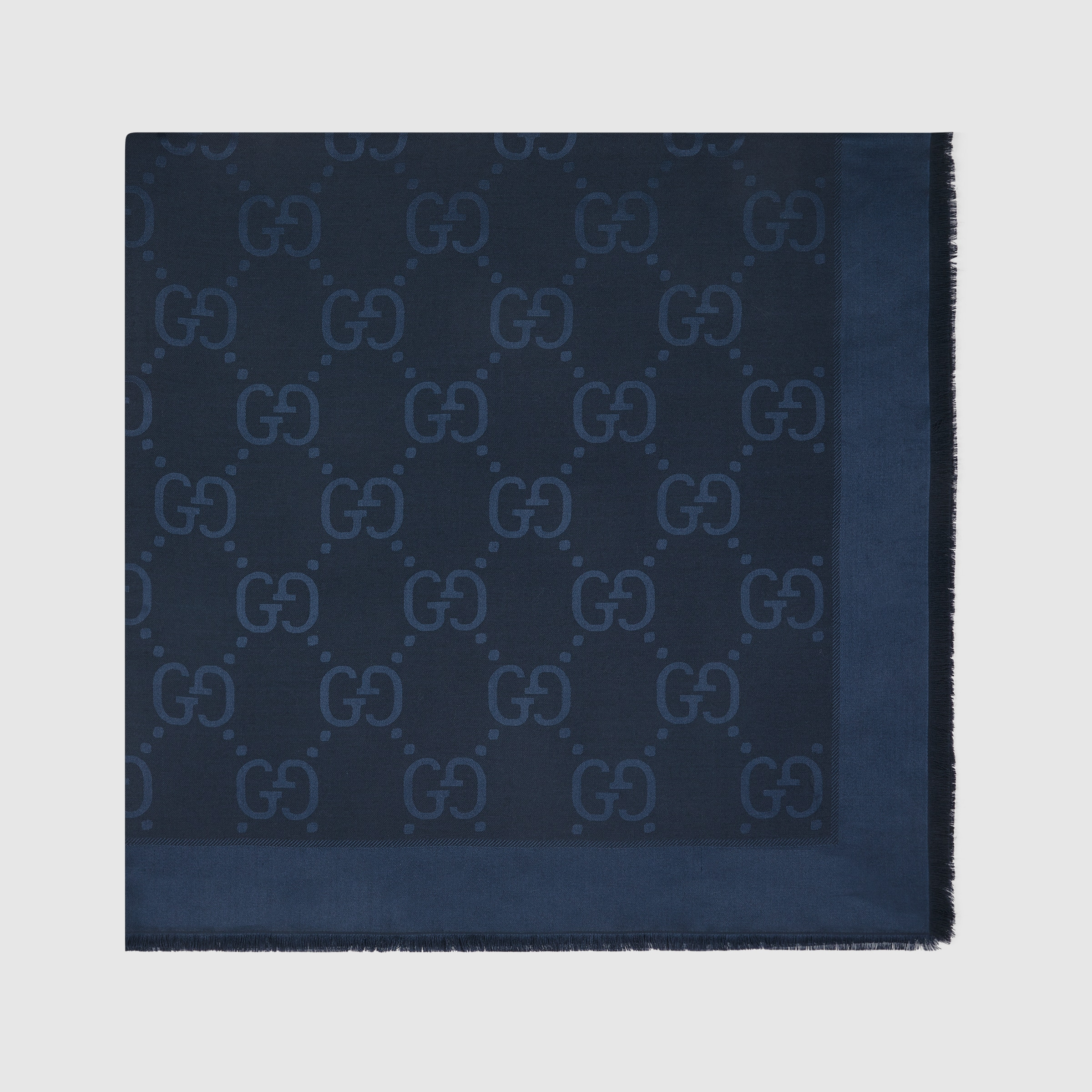 GG jacquard silk wool shawl - 2