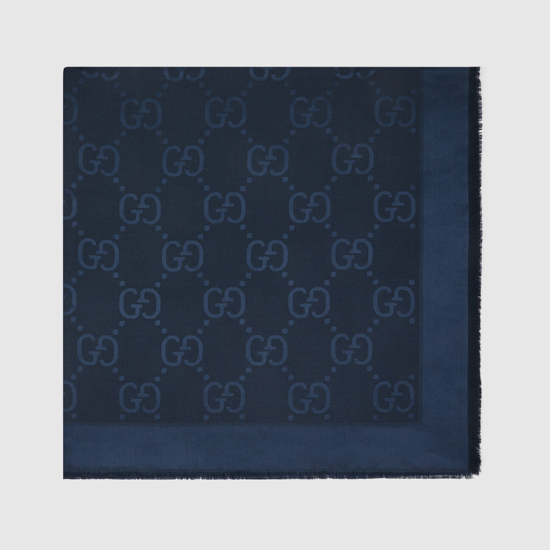 GUCCI GG jacquard silk wool shawl outlook