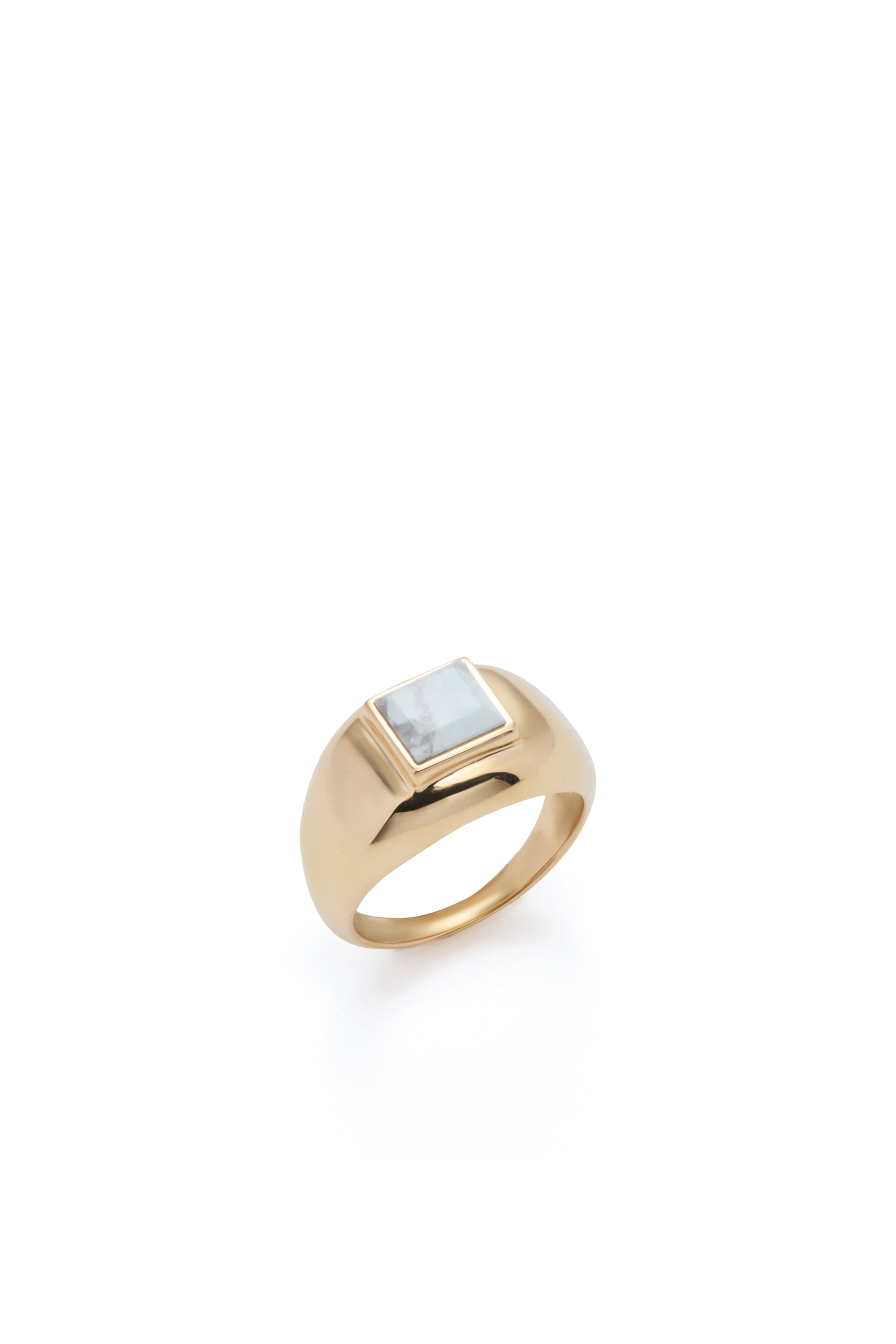 Medium Ring 18K Gold & Howlite Stone - 1