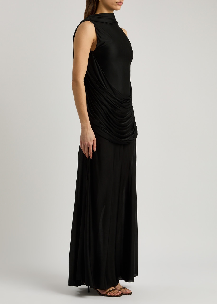 Loewe Pebble Draped Satin-jersey Maxi Dress - 2