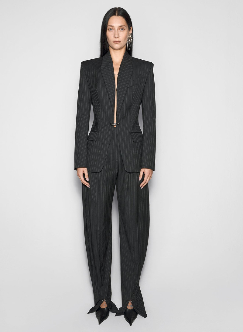 MUGLER pinstripe pierced tailored jacket outlook