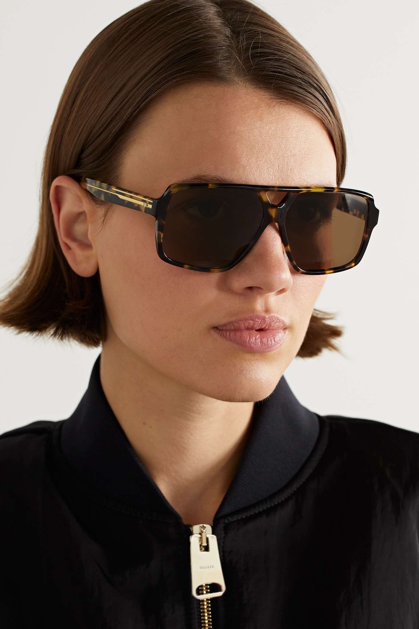 + Khaite 1977C aviator-style tortoiseshell acetate and gold-tone sunglasses - 2