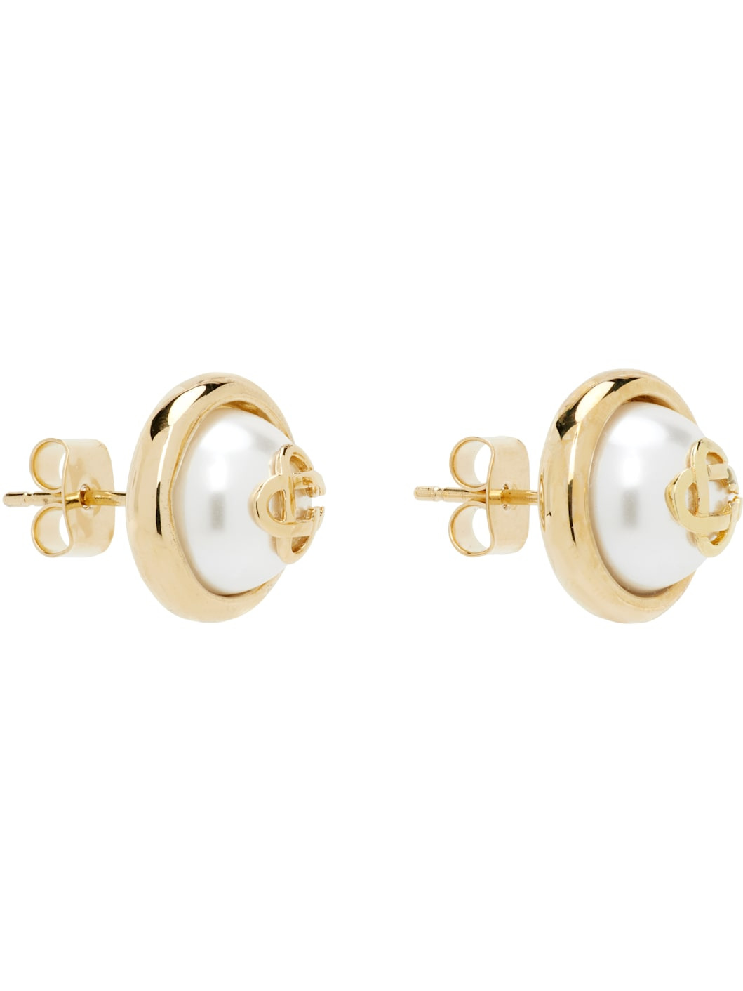 Pearl Logo Stud Earrings - 2