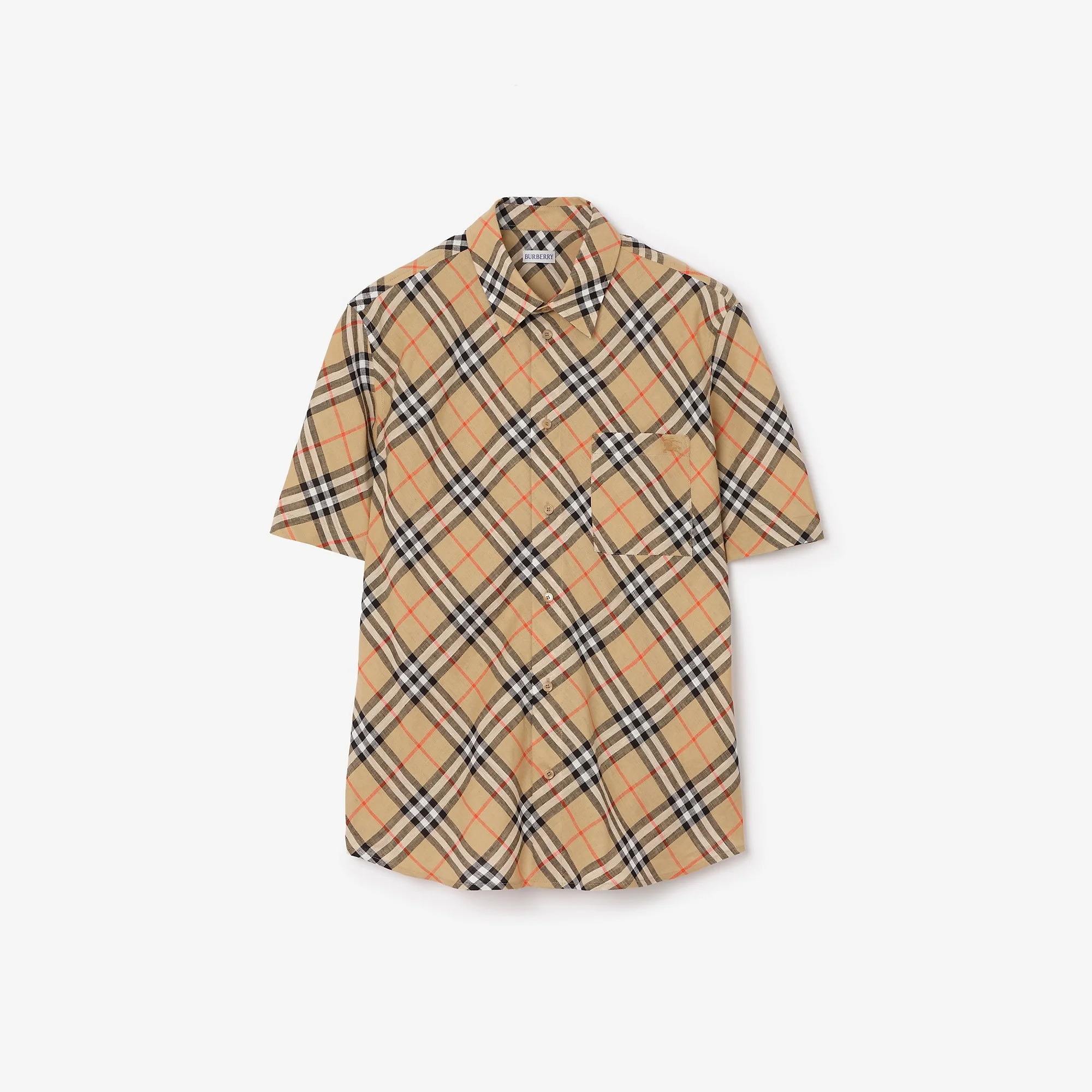 Relaxed Fit Check Linen Shirt - 1