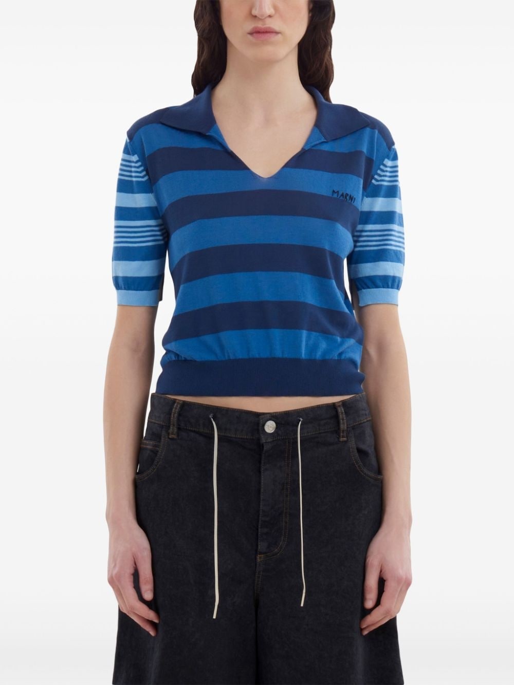 striped cotton polo shirt - 3