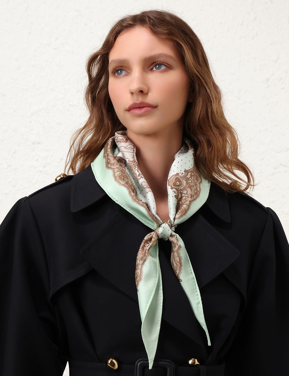PRINTED SILK DIAMOND SCARF - 7