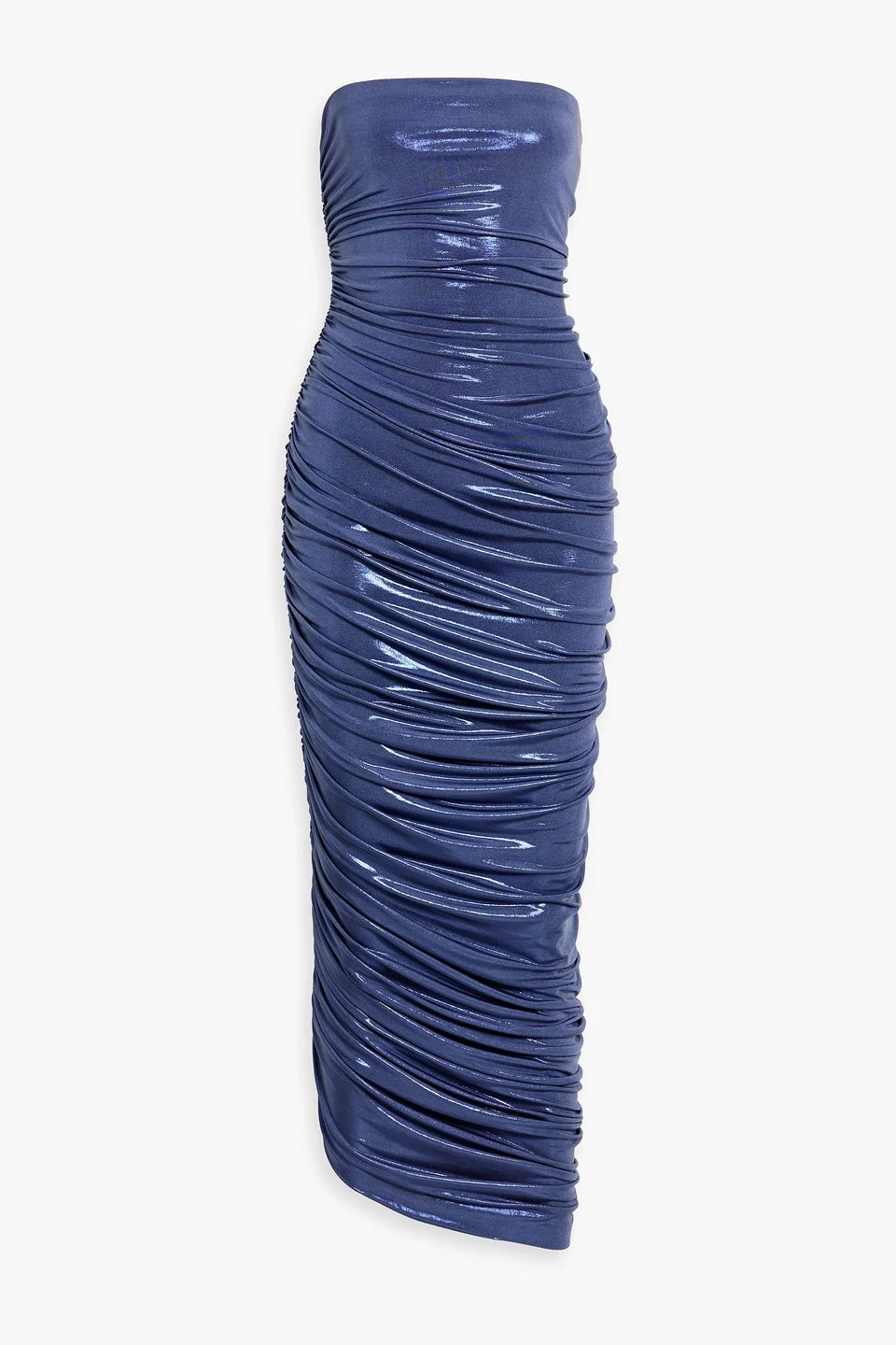 Diana strapless ruched stretch-lamé gown - 1