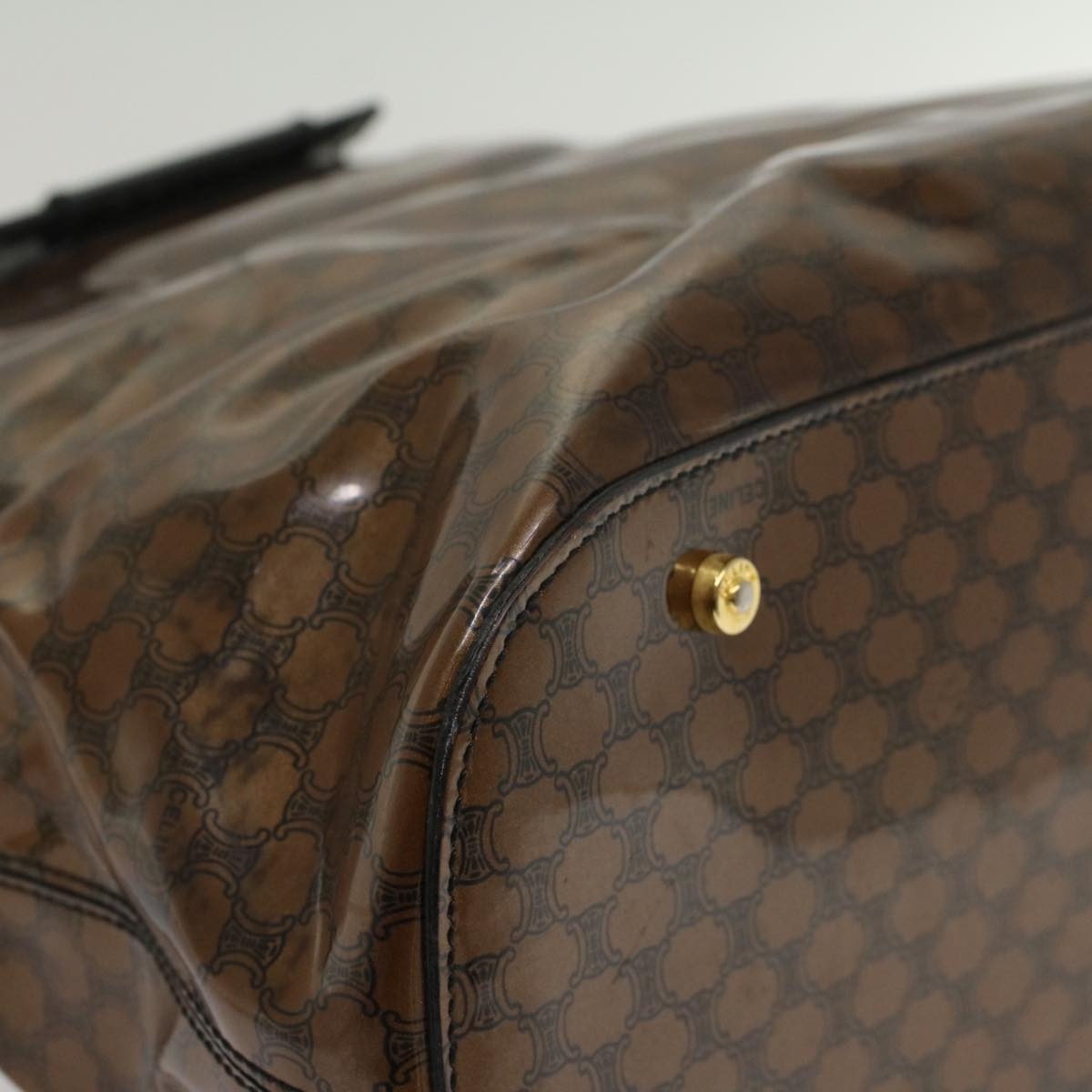 CELINE Macadam Canvas Hand Bag Enamel Brown - 16